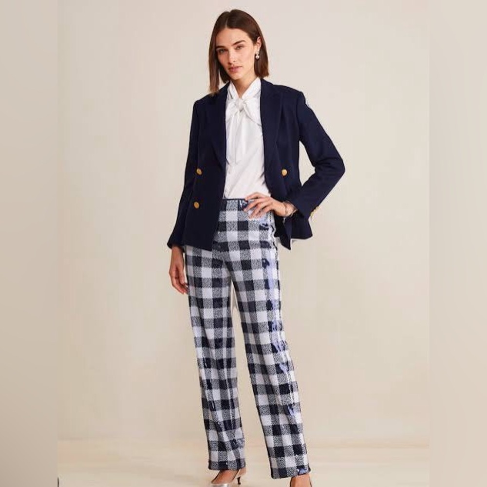 Vineyard Vines Navy and White Plaid Pants